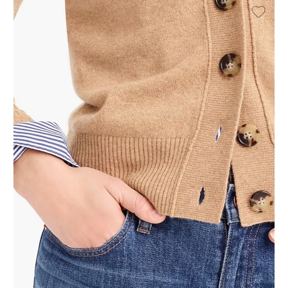 NWOT J.Crew Everyday cashmere cropped cardigan sweater - Picture 9 of 12